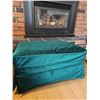 Image 1 : Vintage Green Upholstered Fabric Ottoman