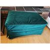 Image 2 : Vintage Green Upholstered Fabric Ottoman