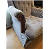 Image 2 : Upholstered Swivel Rocker  Armchair with Wooden Accents