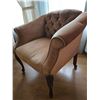 Image 2 : Charming Vintage Upholstered Armchair with Tufted Back