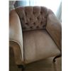Image 1 : Vintage Charming Upholstered Armchair with Wooden Legs