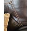 Image 4 : Over Sized Super Comfy Brown Leather Recliner Armchair. Perfect for Relaxing!