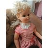 Image 2 : Large Vintage Blonde Doll in Red Striped Dress
