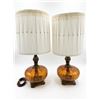 Image 1 : Vintage 1970s Amber Glass Table Lamps in Mint Condition
