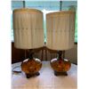 Image 2 : Vintage 1970s Amber Glass Table Lamps in Mint Condition