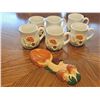Image 4 : Vintage Set of Five Ceramic Mushroom Mugs with Spoon Holder