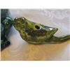 Image 3 : Vintage Ceramic Frog Scrubby Holder With Two MCM Bird Figurines