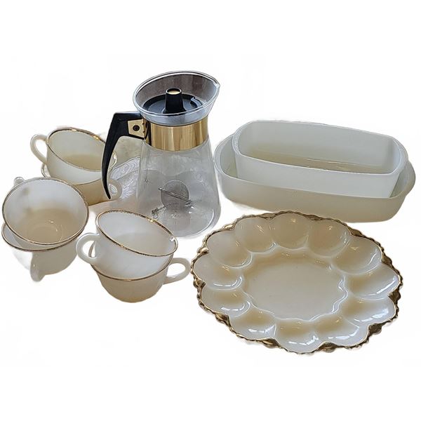 Milk Glass and Glass Tableware Lot
