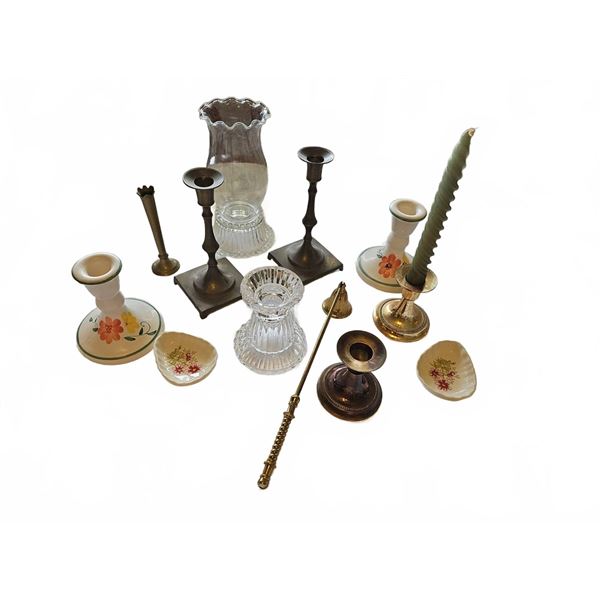 Candle Holders and Accessories Lot