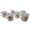 Image 1 : Six White Floral Coffee Mugs