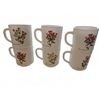 Image 4 : Six White Floral Coffee Mugs