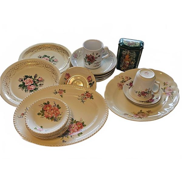 English Bone China and Porcelain Dish Set