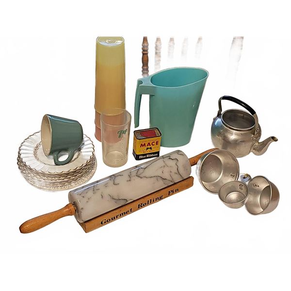 Kitchenware Lot With Marble Rolling Pin! Perfect for Rolling Perogy Dough!