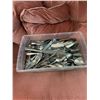 Image 1 : Vintage Flatware Assortment in Plastic Bin
