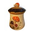 Image 3 : Set of Five Vintage Hand Painted Ceramic Mushroom Canisters