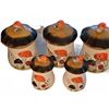 Image 5 : Set of Five Vintage Hand Painted Ceramic Mushroom Canisters