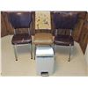Image 1 : 3 Mid-Century Chairs and Trash Bin