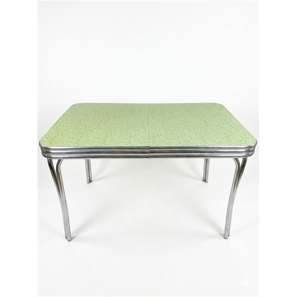 Vintage 50s Green Formica Chrome Kitchen Table