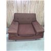 Image 1 : Midcentury Brown Upholstered Armchair