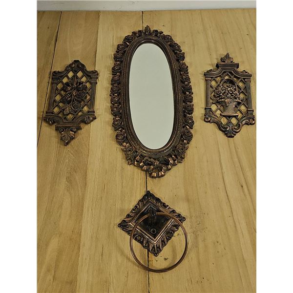MCM Coppercraft Decorative Wall Decor Set With Mirror