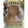 Image 2 : Vintage Blush Pink Upholstered Rocking Armchair