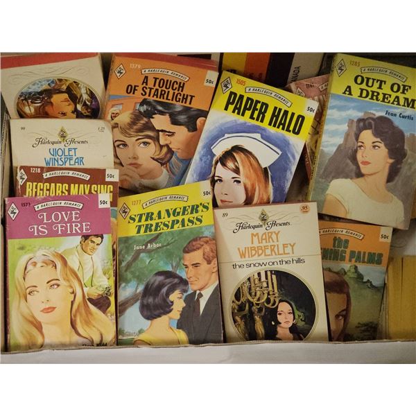 Box Lot of Vintage 1970s Harlequin and Romance Paperbacks