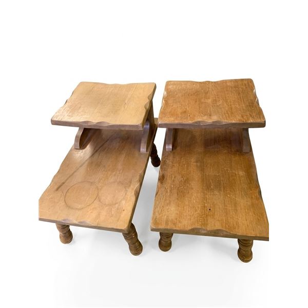 Two-Tier Wooden Side Tables