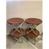 Image 2 : Four Round Wood and Metal Tables