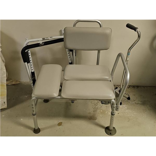Adjustable Transfer Bench and Quad Cane