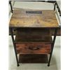 Image 1 : Wood and Metal Nightstand with Power Outlets Like New Condition