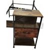 Image 2 : Wood and Metal Nightstand with Power Outlets Like New Condition