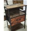 Image 3 : Wood and Metal Nightstand with Power Outlets Like New Condition