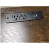 Image 4 : Wood and Metal Nightstand with Power Outlets Like New Condition