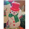 Image 3 : Christmas Decor Lot: Snowman Blow mold small.  Artificial Wreath, Tree Skirt Vintage