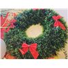 Image 4 : Christmas Decor Lot: Snowman Blow mold small.  Artificial Wreath, Tree Skirt Vintage