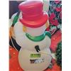 Image 6 : Christmas Decor Lot: Snowman Blow mold small.  Artificial Wreath, Tree Skirt Vintage