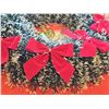 Image 8 : Christmas Decor Lot: Snowman Blow mold small.  Artificial Wreath, Tree Skirt Vintage