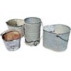 Image 2 : Four Galvanized Metal Utility Buckets