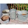 Image 3 : Four Galvanized Metal Utility Buckets