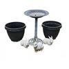 Image 2 : Garden Bird Bath with Two Planters and Three Decorative Bunny Figures