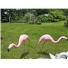 Image 4 : Vintage Garden Animal Ornament Lot Including Swans, Flamingos, Lambs, Deer, and Owl