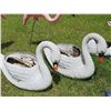 Image 6 : Vintage Garden Animal Ornament Lot Including Swans, Flamingos, Lambs, Deer, and Owl