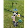 Image 3 : Garden Decoration Lot With Lantern, Girl, Flower, and Rooster Figures