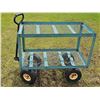 Image 1 : Two-Tier Heavy-Duty Metal Mesh Utility Garden Cart
