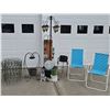 Image 1 : Outdoor Garden Decor Lot With Metal Chairs, Solar Lights, Ornaments