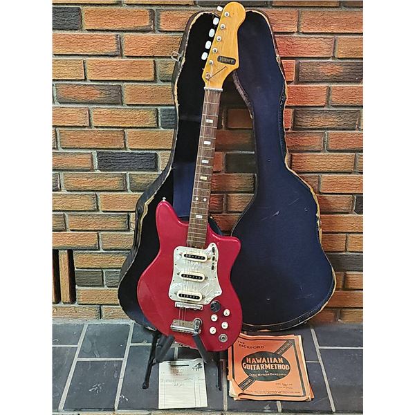 1960s Kent Electric Guitar With Case And Sheet Music