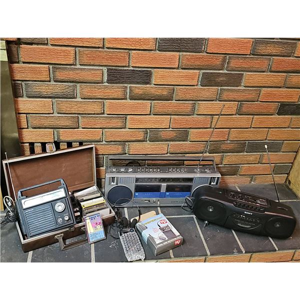 Vintage Radios, Cassette Players, and Tapes