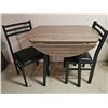 Image 1 : Drop-Leaf Dining Table With Two Black Metal Chairs-Like New Condition
