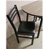 Image 2 : Drop-Leaf Dining Table With Two Black Metal Chairs-Like New Condition