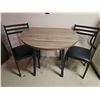 Image 6 : Drop-Leaf Dining Table With Two Black Metal Chairs-Like New Condition
